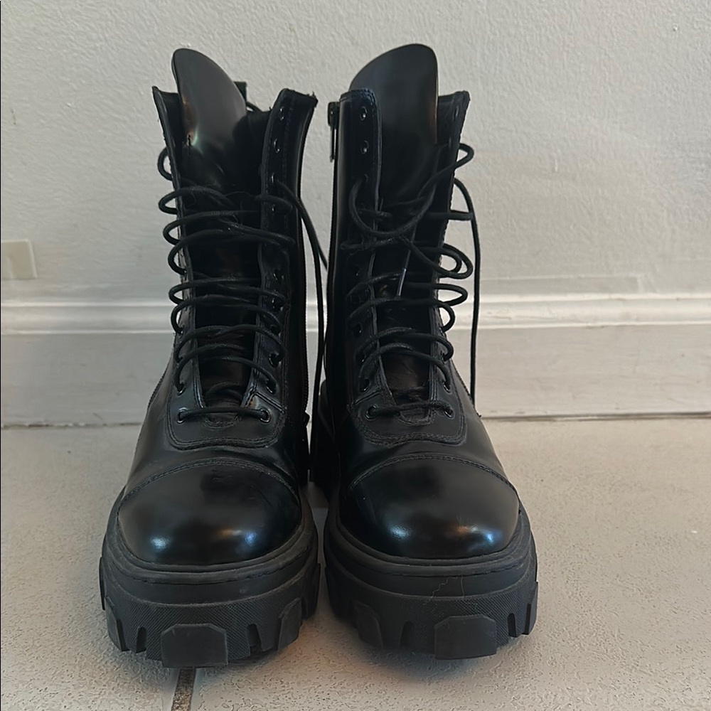 NWOT Kooples Black Combat Boots sz 37